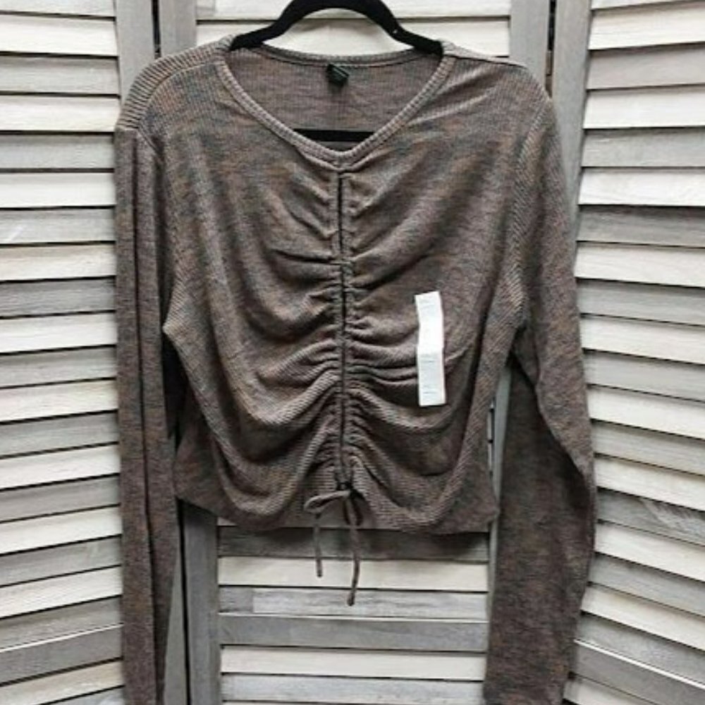 Women's Long Sleeve Lace-Up Cozy Knit Blouse | Wild Fable | Xx Large